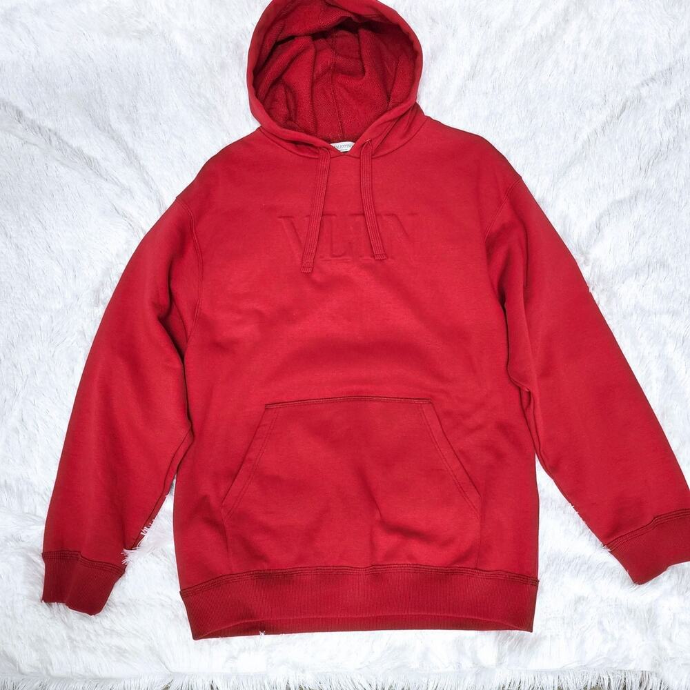 Valentino VLTN Embossed Logo Hoodie Red | Size S | MSRP $1090